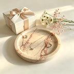Natural Travertine Marble Round Tray: 7.8" Bathroom Vanity Counter Décor - Image 4