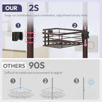 SWTYMIKI Shower Caddy Tension Pole - 4-Tier Corner Shower Organizer Tension Rod with Soap Holder, Toothbrush Holder & 4 Hooks, Adjustable Stainless Steel Bathroom Organizer 27.6 to 108.3 inch, Bronze - Image 3