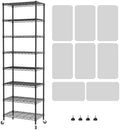 SINGAYE 8 Shelves Storage Wire Shelf Closet Metal Shelving Pantry Wheels by SINGAYE