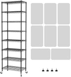 SINGAYE 8 Shelves Storage Wire Shelf Closet Metal Shelving Pantry Wheels by SINGAYE