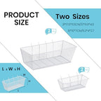 Sieral 4 Pcs Metal Pegboard Baskets Wire Organizer, Small, Large, White - Image 3