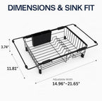 Sink Draining Rack - Removable Stainless Steel Rack, 14.96-21.65 Inches - Image 2