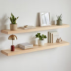 Homeforia 42 Inch Floating Shelves, High-End Solid Pine Wood, Set of 2 by Homeforia