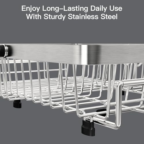 MAJALiS Expandable Dish Drying Rack Over Sink with Extra Drying Mat - Image 7