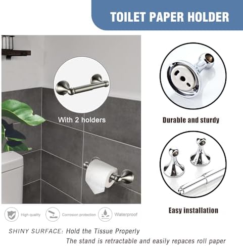 Classic Bathroom Hardware Accessory 4-piece Set,Chrome - Image 5