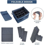 Moteph Shoe Organizer Closet Storage Solution with Clear Cover & Adjustable Dividers for Shoes, Handbags, Blankets, Linen, Clothing (Medium - 16 Pairs, Navy Blue) - Image 4