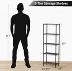 Golpart 5Tier Adjustable Storage Shelves Metal Wire Shelving Standing Shelf - Image 3
