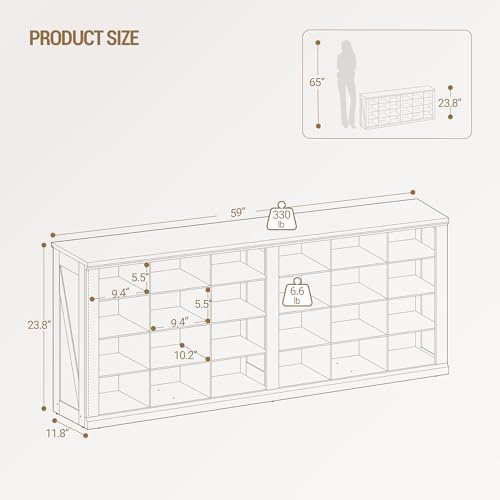 Hzuaneri Shoe Storage Bench, Wooden Entryway Shoe Benches with Cubby - Image 2