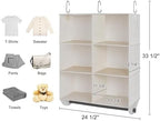 StorageWorks Hanging Closet Organizer with Rod, 6 Sections, 3 Tiers, White - Image 3