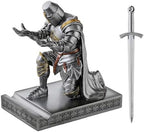 Medieval Templar Vanguard Officer Knight Pen Holder Desk Organizers Silver - Image 2