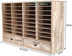 PAG-Mass Mail Sorter Organizer, Wood Literature Organizer, Student Mailbox for Classroom, Desktop Bill Paper Organizer for Office Home School, 38 Compartments, Retro White - Image 4