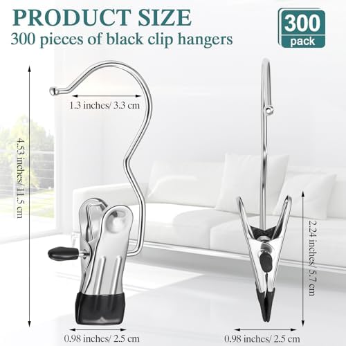 Yinder Boot Hangers Clips Laundry Hooks Hanging Stainless Steel Clothes Pins Portable Hangers for Closet Travel Socks Pants Handbags Hats Towels(Multicolor,300 Pcs) - Image 2