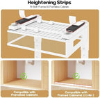 Under Sink Organizer, 2-Tier Dual Pull Out Cabinet Organizer Drawers With Smooth Circular Rail, Large Capacity Metal Mesh Sliding Shelves For Bathroom& Kitchen Storage,Height Adjustable–White,2 Packs - Image 3
