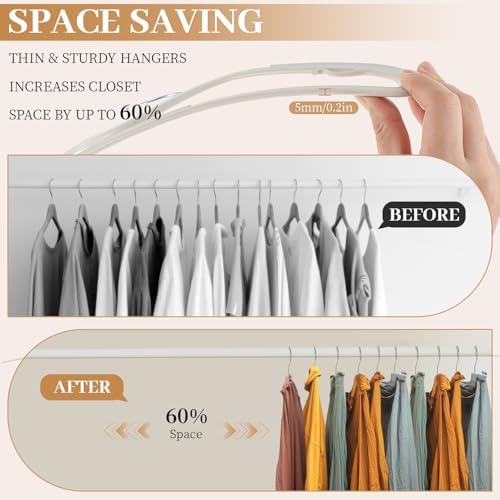 LemonRoad 36 Pack Short Neck Hangers Plastic Non-Slip, White - Image 5