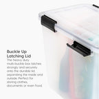 IRIS USA WeatherPro Storage File Box, 32 Qt. 6-Pack, Clear/Black - Image 3