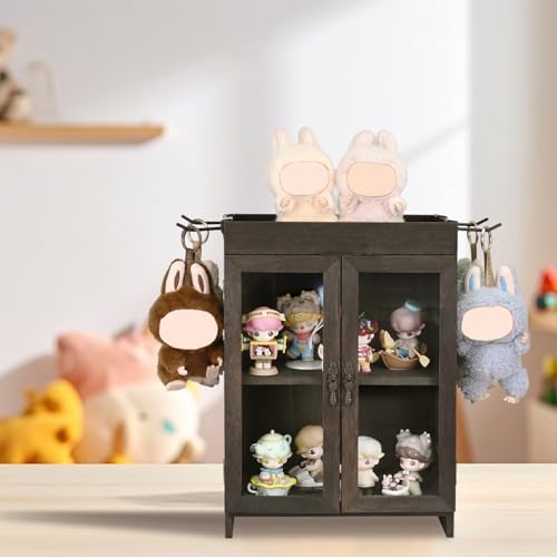 Ikee Design Wooden Storage Cabinet with Glass Door & Adjustable Shelves - Image 2