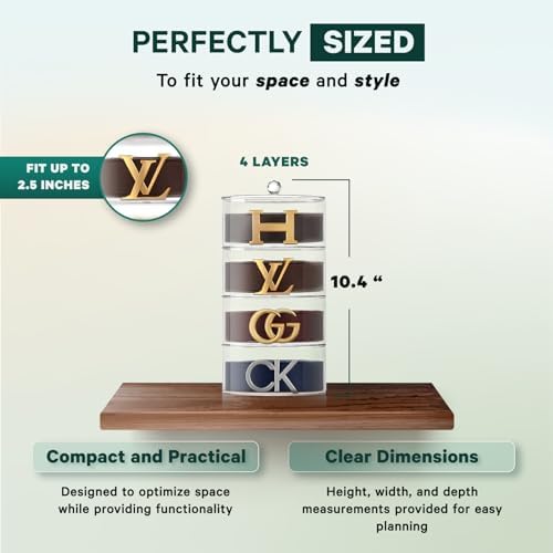 Acrylic Belt Organizer, 4-Layer Transparent Closet Accessories Organizer for Jewelry, Watches, Bracelets, Rings, Cosmetics - Image 2