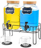 Laundry Detergent Dispenser BY VEGEVIGI, 128OZ Glass Laundry Soap Disepnser Container, Fabric Softener Dispenser, Laundry Room Organization, 2P by Unknown