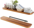 BATODA 36" Acacia Wood Floating Shelves Wall Mounted (Round Edge) – Rustic Farmhouse Wooden Wall Storage Shelf for Bedroom, Kitchen - Brackets and Shelving Hardware Included (Acacia,36 Inch Length) by BATODA