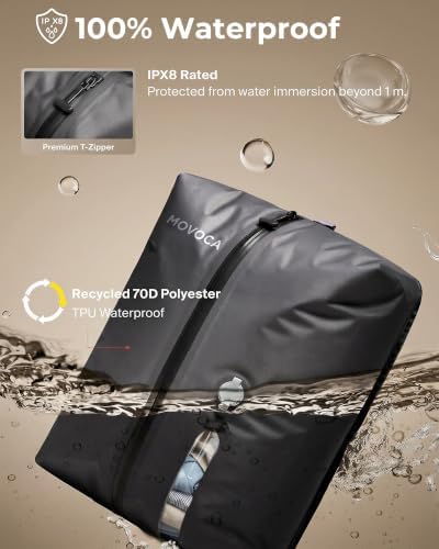 MOVOCA Vacuum Bags for Travel with Pump, 2-Pack(1 * 24L+1 * 18L) Compression Packing Cubes for Carry-On Suitcase & Backpack, Reusable IP67 Waterproof Space Saver Vacuum Seal Bags for Clothing Travel - Image 5