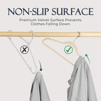 HOUSE DAY Beige Velvet Hangers 120 Pack, Premium Non Slip Clothes Hanger - Image 2