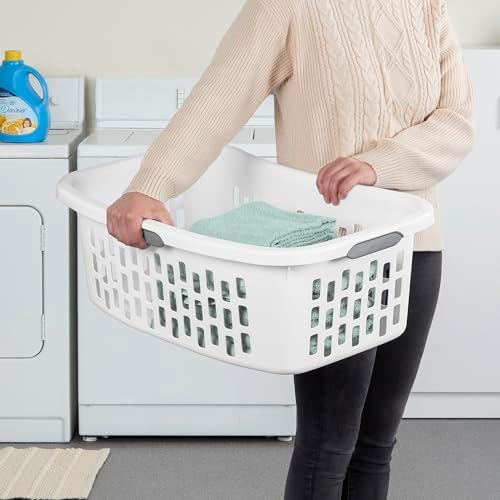 Sterilite HipHold Laundry Basket, Plastic Rectangle Clothes Hamper, 24 Pack - Image 3