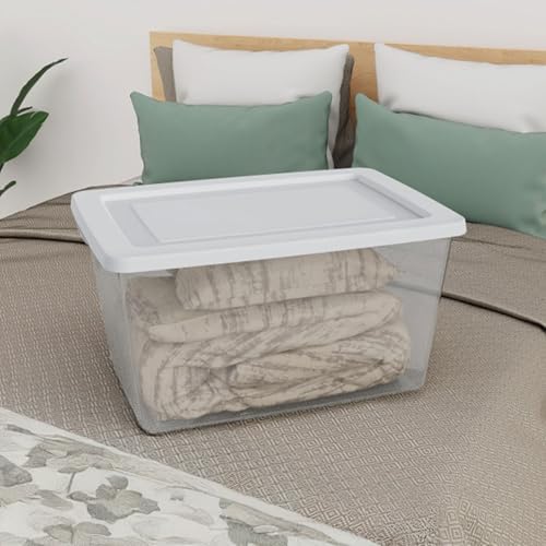 Sterilite Clear Storage Box Stackable Tote, 58 Quart, 16-Pack - Image 5