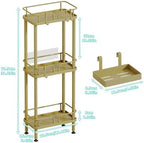 HapiRm Standing Corner Shower Caddy - 3 Tier Corner Shower Organizer with Soap Holder, Rustproof Stainless Steel Bathroom Shelf with 4 Hooks, Gold - Image 5