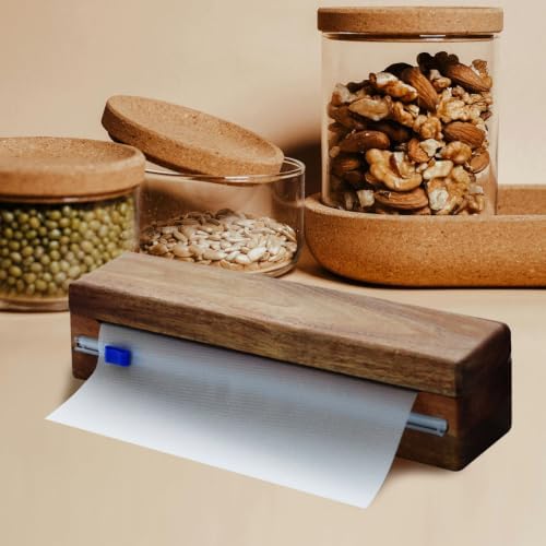 Wooden Cling Wraps Holder with Slide Cutter Storage Box - Image 6