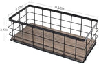 ROSE BLOOM Small Metal Wire Storage Basket, Decorative Wood Base Organizer Bins for Bathroom, Kitchen, Laundry Room, Pantry, Basket for Toilet Paper, Fruits, Spices (2 Pack) - Image 6