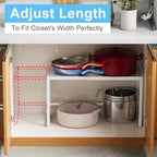 Expandable Kitchen Storage Shelves,110LBS Heavy Duty Metal Shelving Units and Storage For Small Appliance, Adjustable Stackble Storage Shelf Organizer For Kitchen Cabinet Pantry Warehouse Garage,White - Image 4