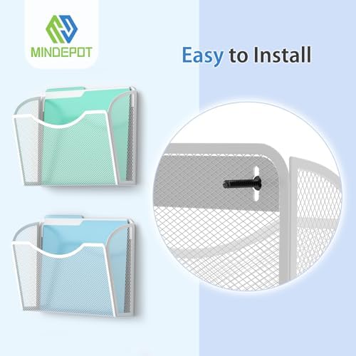 MINDEPOT Wall File Organizer, Hanging Wall File Holder, 6 Pack, Black - Image 4