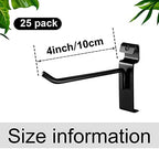 Oudain Gridwall Peg Hooks, Black Metal Hangers, 25 Pack, 4 Inch - Image 2