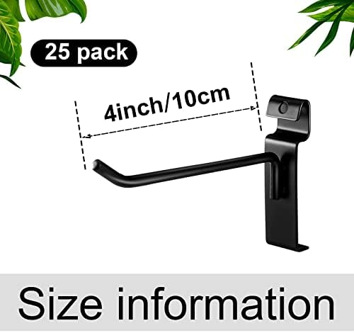 Oudain Gridwall Peg Hooks, Black Metal Hangers, 25 Pack, 4 Inch - Image 2