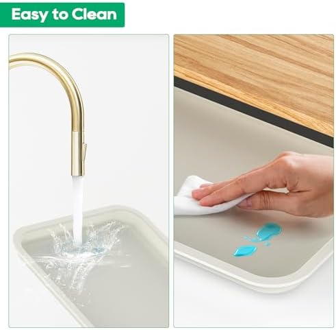 Laundry Detergent Holder Stand with Drip Tray, Black Frame & Natural Wood - Image 5