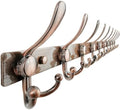 Dseap Coat Rack Wall Mount 37 Inch, Heavy Duty 12-Gauge Base vs Flimsy 1mm, Double-Thick Solid Anti-Snap Hooks, 16” Stud-Mount, Stainless Steel 10-Hook Hanger for Closet Entryway, Antique Copper by Dseap