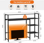 Snughome Desk Shelf, 38.6" Desk Hutch for Computer Monitor, Desktop Organizer Shelf, 4 Tier Desk Display Rack, Wood Desktop Bookshelf Storage Rack for Home Office Dorm, Black - Image 3