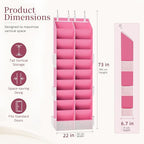 Criusia Over the Door Shoe Organizer, 20-30 Pairs Heavy-Duty Hanging Shoe Storage with Large Pockets, 10-Tier Door Shoe Rack with 4 Hooks for Sneakers Sandals Heels Boots (Pink) - Image 3