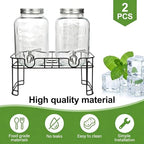 Accguan 1-Gallon Drink Dispenser,2 Pack Glass Drink Dispenser with Tin Lid - Image 3