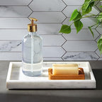 Juvale Large Marble Vanity Tray - Jewelry & Cosmetic Organizer with Drawer Organizer - Bathroom Display with Soap Tray - Home Accent Piece with Marble Decor - 11.7 x 7.7 x 1.1 in White - Image 3