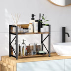 RUILALIFE Coffee-Bar-Station-Organizer Shelf for Countertop, 2 Tiers Kitchen Counter Shelf Riser, Wooden Spice Rack Organizer, Coffee Bar Accessories(Rustic Brown, Large) - Image 6