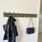 SKOLOO Creations Forest Green Solid Wood Wall Mounted Coat Rack, 10 Hooks, 38-1/8" Long - Kitchen, Mudroom, Entryway, Bathroom - Includes Mounting Hardware, Wall Coat Hanger, Towel Rack - Image 5