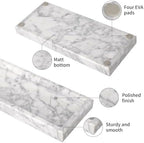 Marble Bathroom Vanity Tray, Carrara White, 12"x 5" x1.2" - Image 3