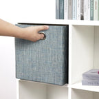 Posprica Storage Boxes, Foldable Organiser Cube Basket Bin, Thick and Heavy Duty (28×28×28cm/4pcs, Teal) - Image 7