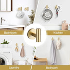 Brushed Gold Bathroom Hardware Set, 5 Pieces Gold Towel Bar Bathroom Accessories, Upgraded Toilet Paper Holder with Shelf Set, 23.6 Inch Towel Rack Towel Holder for Bathroom Wall - Image 5