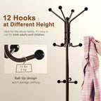 Hoctieon Coat Rack Freestanding, Coat Tree with Umbrella Holder - Image 5