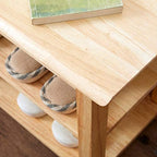 XKZG Shoe Rack Bench Wooden Storage Bench Entryway Bench, Natural, 39.4" - Image 5