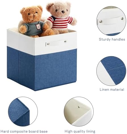 FinishingBo 13x13x13 Storage Cube Bins 4 Pack, Cube Shelf Baskets - Image 6