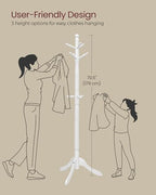 VASAGLE Freestanding Coat Rack, Rubber Wood Coat Tree with 10 Hooks - Image 5