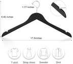 TOPIA HANGER Wooden Hangers 30 Pack, 0.28-inch Slim & Durable Clothes Hangers Space Saving, Black Wood Hanger with 360°Swivel Hook and Non-Slip Shoulder Notches for Coat,Shirts, Camisoles, CT51B - Image 2